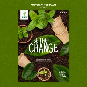 栽培植物海报模板